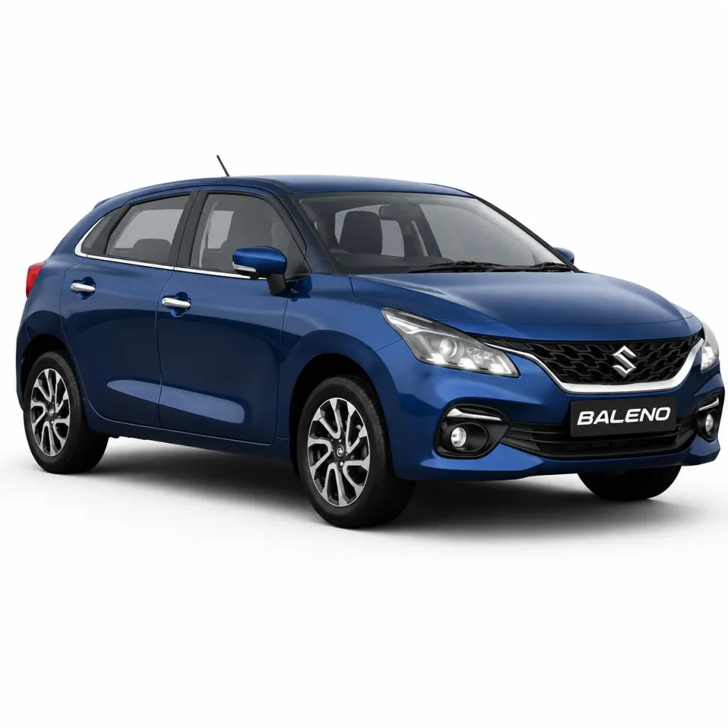 Blue Baleno taxi by One Way Transfers for comfortable one-way travel