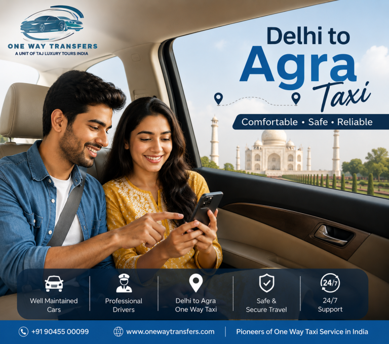 Delhi to Agra Taxi with couple booking a cab on mobile phone