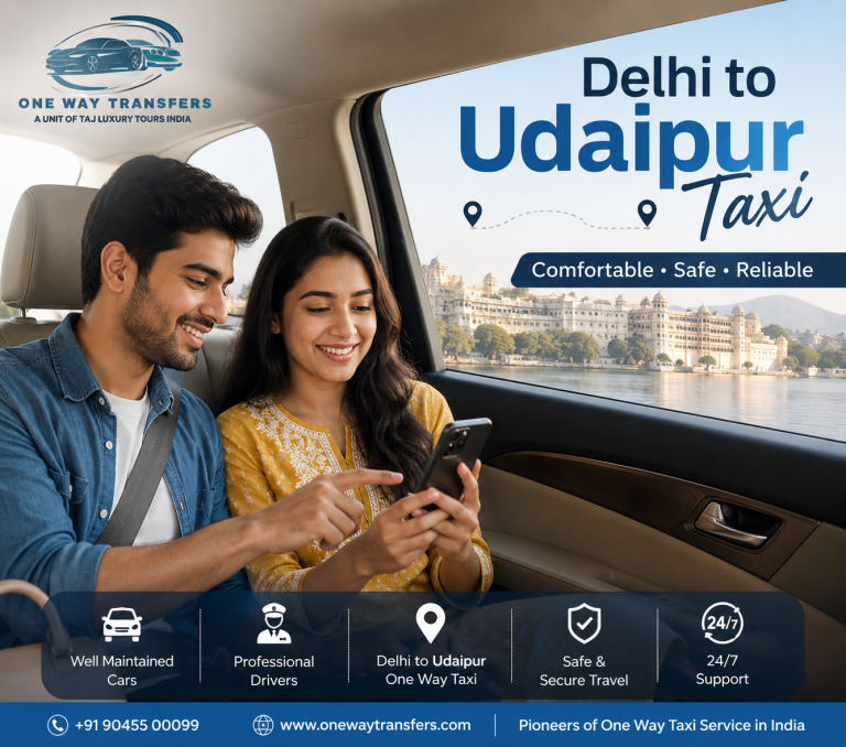 Delhi to Udaipur Taxi with couple booking a cab on mobile phone