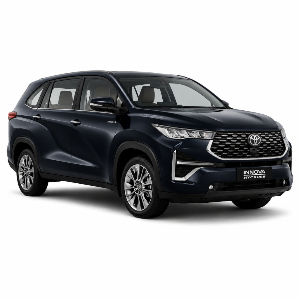One Way Transfers dark blue Toyota Innova Hycross SUV for premium taxi service