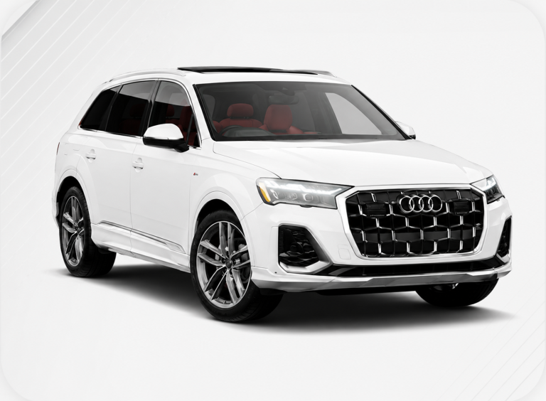 White Audi Q7 luxury SUV by One Way Transfers for premium taxi service
