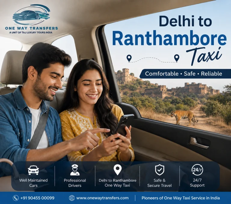 Delhi to Ranthambore Taxi with comfortable one-way cab service